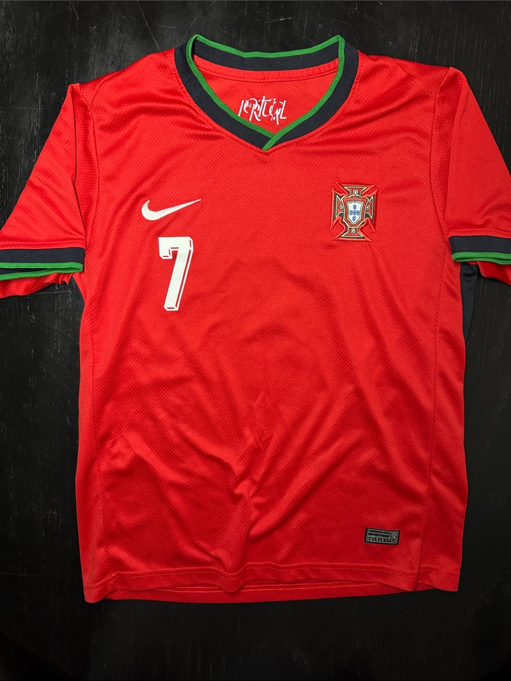 Nike Red Portugal Football Jersey with Green Trim - No. 7 RONALDO